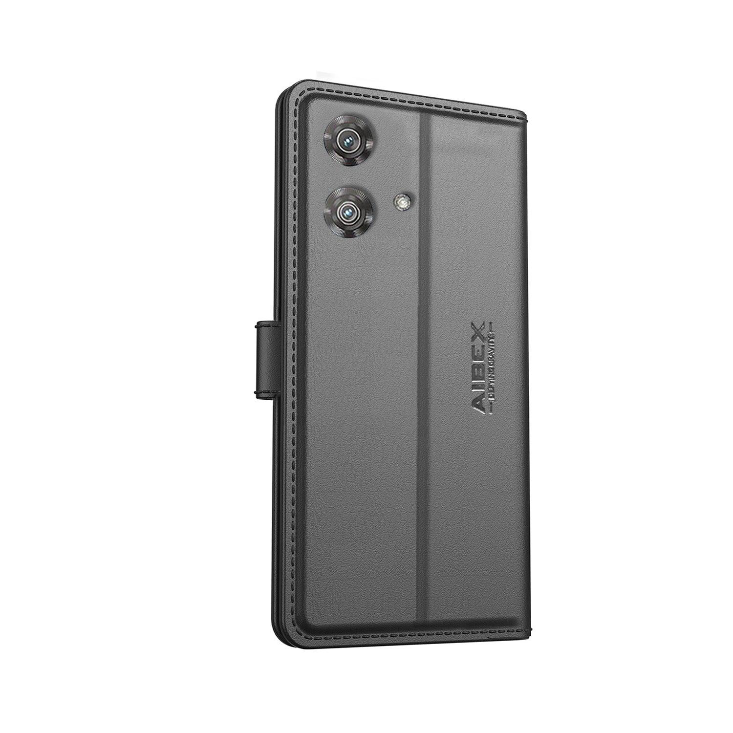 Motorola Edge 40 Neo Aibex PU Leather Flip Cover Foldable Stand & Pocket Magnetic Closure - Aibex